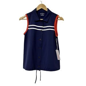 Kinona Cinch It and Sink It Sleeveless Golf Top XS‎ Navy Athletic UPF 50 Tank